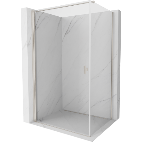 Mexen Mist-B swinging shower cabin 95 x 90 cm, transparent, brushed nickel - 8A2T-095-090-97-00
