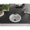 Mexen Diego 1-bowl granite sink with Duero kitchen faucet, white - 6512-20-671600-70