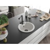 Mexen Diego 1-bowl granite sink with Duero kitchen faucet, white - 6512-20-671600-70