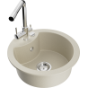 Mexen Diego 1-bowl Granite Sink with Duero Kitchen Faucet, Beige - 6512-69-671600-00