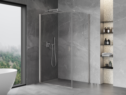 Mexen Mist-B hinged shower cabin 75 x 120 cm, transparent, brushed nickel - 8A2T-075-120-97-00