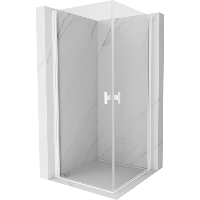 Mexen Mist-B Duo Hinged Shower Enclosure 70 x 70 cm, Transparent, White - 8A2-070-070-20-00