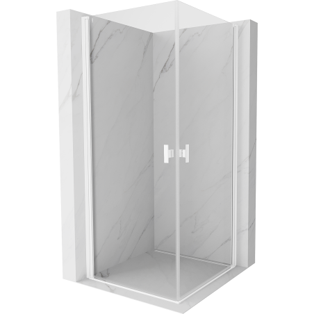 Mexen Mist-B Duo Hinged Shower Enclosure 70 x 70 cm, Transparent, White - 8A2-070-070-20-00