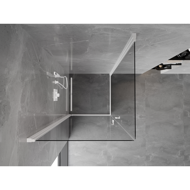 Mexen Mist-B Duo Hinged Shower Enclosure 70 x 70 cm, Transparent, White - 8A2-070-070-20-00