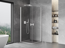 Mexen Mist-B Duo Swing Shower Enclosure 80 x 80 cm, Transparent, White - 8A2-080-080-20-00