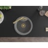 Mexen Diego 1-bowl granite sink with Duero kitchen faucet, gray - 6512-71-671600-50
