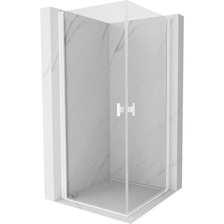 Mexen Mist-B Duo shower cabin with hinged doors 90 x 90 cm, transparent, white - 8A2-090-090-20-00