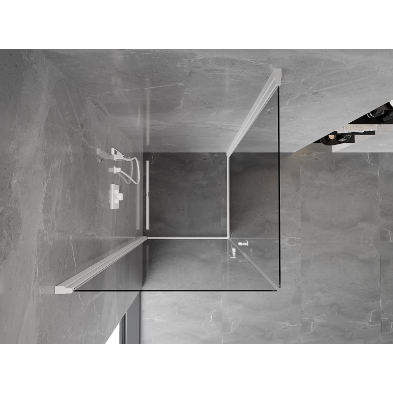 Mexen Mist-B Duo Swing Shower Enclosure 95 x 95 cm, Transparent, White - 8A2-095-095-20-00