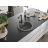 Mexen Diego single-bowl granite kitchen sink with Duero tap, grey - 6512-71-671600-70-B