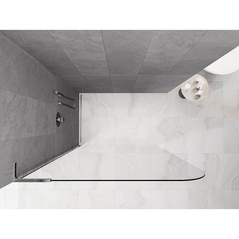 Mexen Kioto-P L Walk-in Shower Wall 120 x 200 cm, Transparent 8 mm, Chrome - 800-120-103-01-00-P