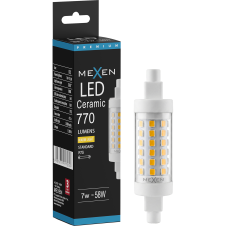 Mexen Vega Dimmable LED Bulb R7S, 7W, Warm - 3000K, 770 lm - L125-R7S-0730-01