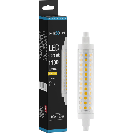 Mexen Vega Dimmable LED Bulb R7S, 10W, Warm - 3000K, 1100 lm - L125-R7S-1030-02