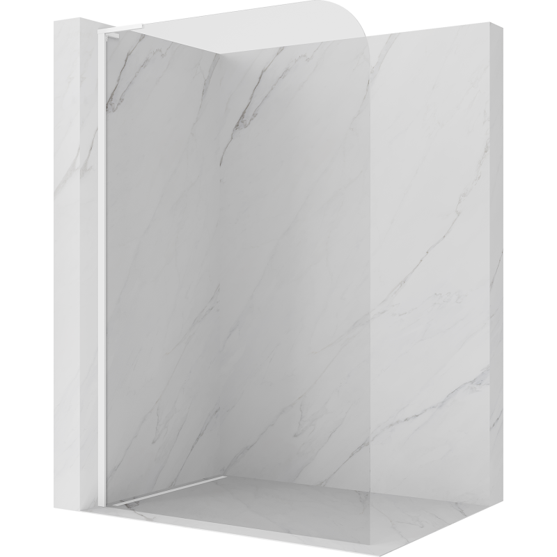 Mexen Kioto-P L Walk-in Shower Panel 120 x 200 cm, Transparent 8 mm, White - 800-120-103-20-00-P