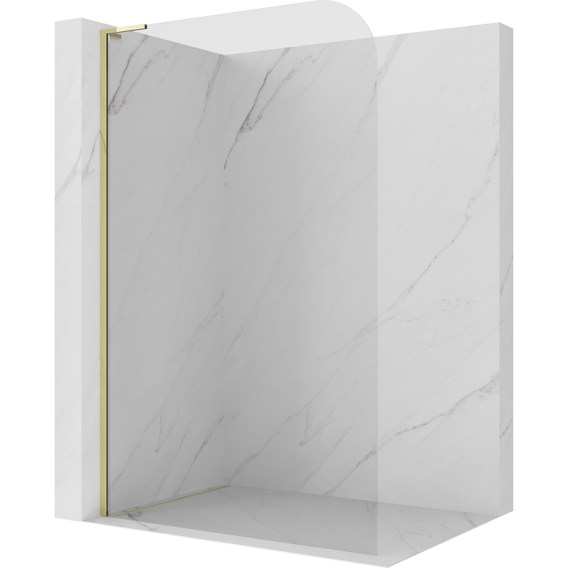 Mexen Kioto-P L Walk-in Shower Wall 70 x 200 cm, Transparent 8 mm, Gold - 800-070-103-50-00-P