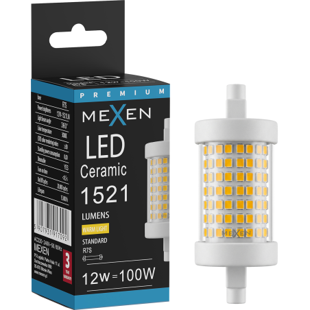 Mexen Vega Dimmable LED Bulb R7S, 12W, Warm - 3000K, 1521 lm - L125-R7S-1230-01