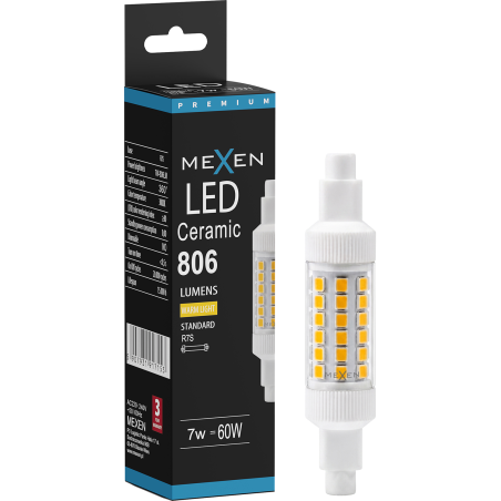 Mexen Vega LED Bulb R7S, 7W, Warm - 3000K, 806 lm - L126-R7S-0730-01