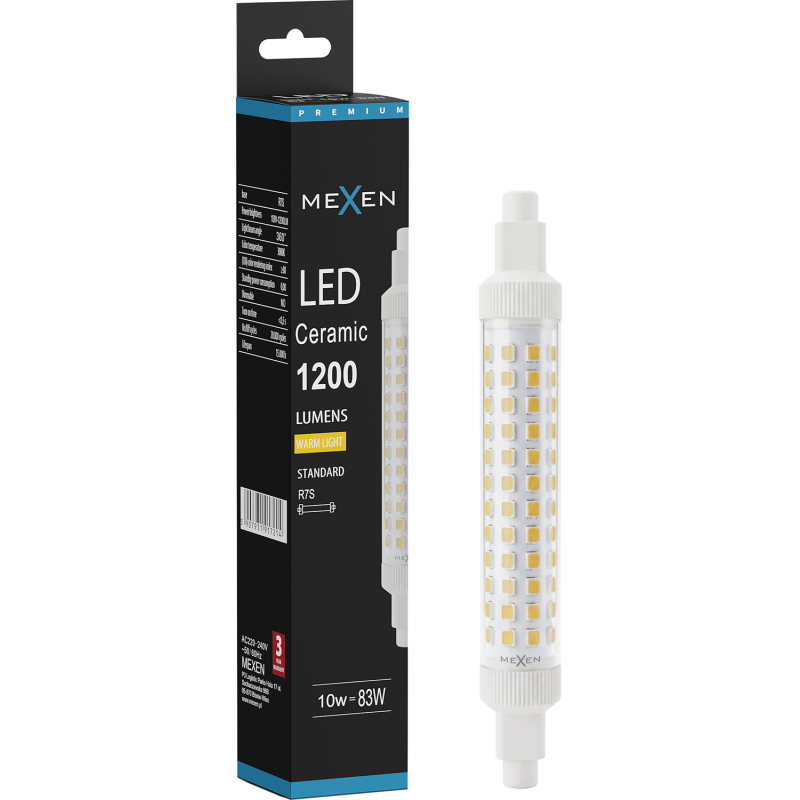 Mexen Vega LED Bulb R7S, 10W, Warm - 3000K, 1200 lm - L126-R7S-1030-02