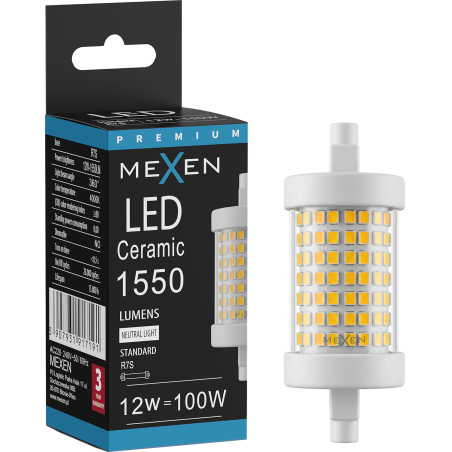 Mexen Vega LED Bulb R7S, 12W, Neutral - 4000K, 1550 lm - L126-R7S-1240-01