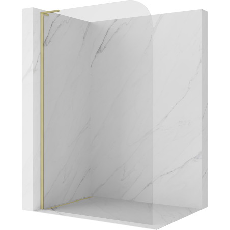 Mexen Kioto-P L Walk-in Shower Screen 80 x 200 cm, Transparent 8 mm, Brushed Gold - 800-080-103-55-00-P