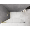 Mexen Kioto-P L Walk-in Shower Wall 100 x 200 cm, Transparent 8 mm, Brushed Gold - 800-100-103-55-00-P