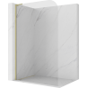 Mexen Kioto-P L Walk-in Shower Screen 110 x 200 cm, Transparent 8 mm, Brushed Gold - 800-110-103-55-00-P