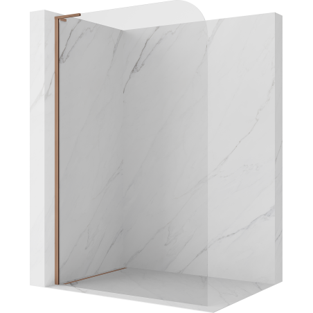 Mexen Kioto-P L Walk-in Shower Wall 120 x 200 cm, Transparent 8 mm, Brushed Copper - 800-120-103-65-00-P