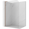 Mexen Kioto-P L Walk-in Shower Wall 120 x 200 cm, Transparent 8 mm, Brushed Copper - 800-120-103-65-00-P