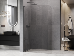 Mexen Kioto-P L Walk-in Shower Wall 90 x 200 cm, Transparent 8 mm, Gun Gray Brushed - 800-090-103-66-00-P
