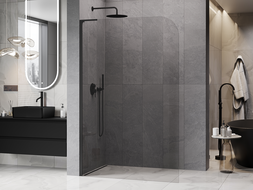 Mexen Kioto-P L Walk-in Shower Wall 120 x 200 cm, Transparent 8 mm, Black - 800-120-103-70-00-P