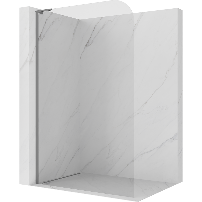 Mexen Kioto-P L Walk-in Shower Wall 80 x 200 cm, transparent 8 mm, gun metal - 800-080-103-95-00-P