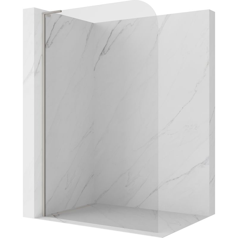 Mexen Kioto-P L Walk-in Shower Wall 100 x 200 cm, Transparent 8 mm, Brushed Nickel - 800-100-103-97-00-P