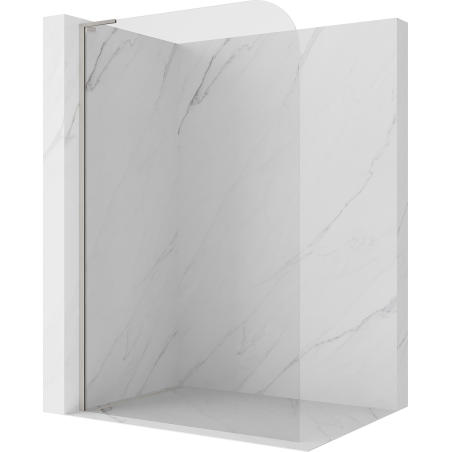 Mexen Kioto-P L Walk-in Shower Wall 100 x 200 cm, Transparent 8 mm, Brushed Nickel - 800-100-103-97-00-P