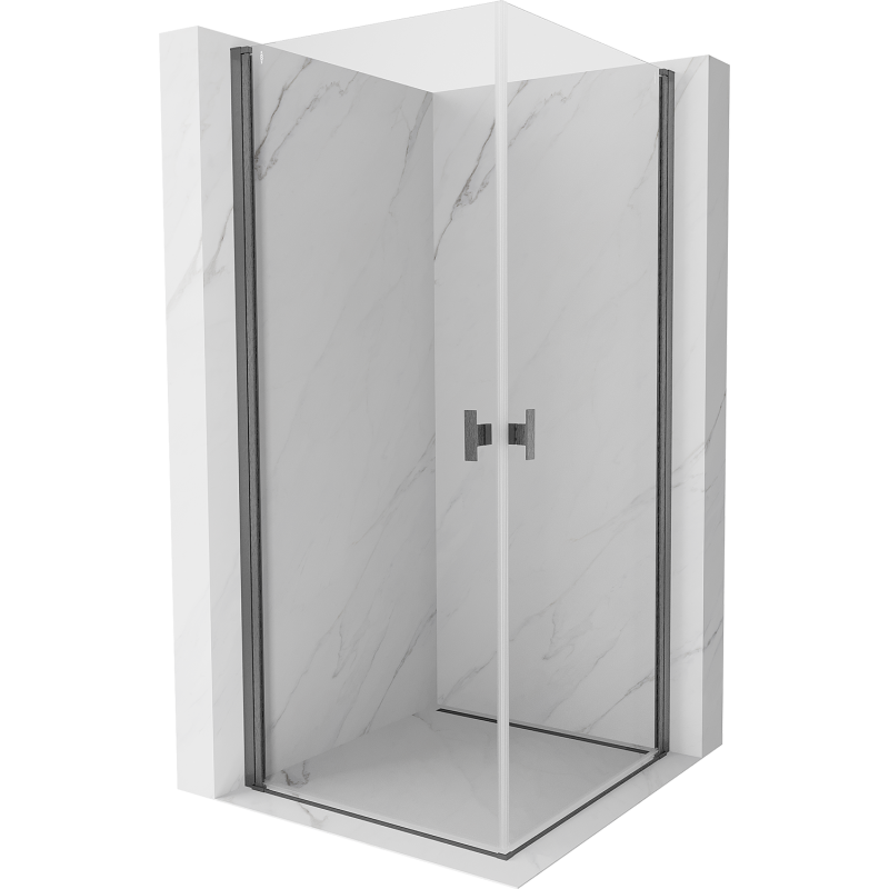 Mexen Mist-B Duo Pivot Shower Cabin 70 x 70 cm, Transparent, Brushed Gun Gray - 8A2-070-070-66-00