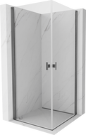 Mexen Mist-B Duo Pivot Shower Cabin 70 x 70 cm, Transparent, Brushed Gun Gray - 8A2-070-070-66-00