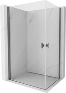 Mexen Mist-B Duo Swing Shower Cabin 75 x 70 cm, Transparent, Brushed Gun Gray - 8A2-075-070-66-00