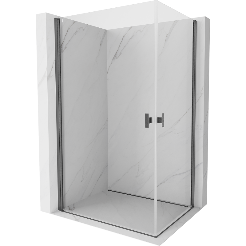 Mexen Mist-B Duo Swing Shower Cabin 90 x 70 cm, Transparent, Brushed Gun Gray - 8A2-090-070-66-00