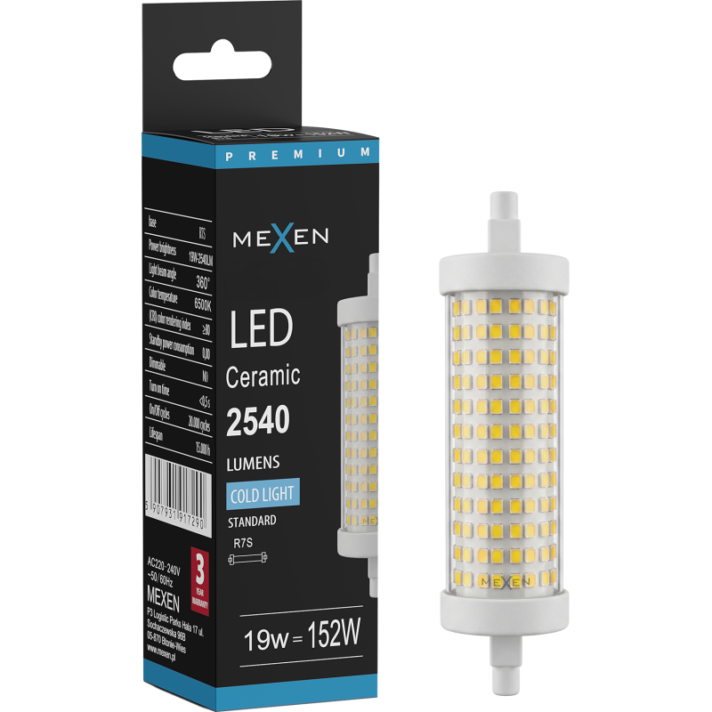 Mexen Vega LED Bulb R7S, 19W, Cool - 6500K, 2540 lm - L126-R7S-1965-02