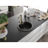 Mexen Diego single-bowl granite kitchen sink with Duero kitchen tap, black/golden metallic - 6512-75-671600-50-B