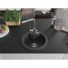 Mexen Diego granite sink 1-bowl with Duero kitchen tap, black speckled - 6512-76-671600-00