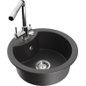 Mexen Diego 1-bowl granite sink with Duero kitchen faucet, speckled black - 6512-76-671600-00