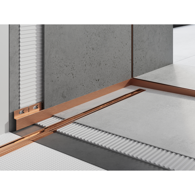 Mexen Line-B front shower strip 180 cm, brushed copper - 186503180U