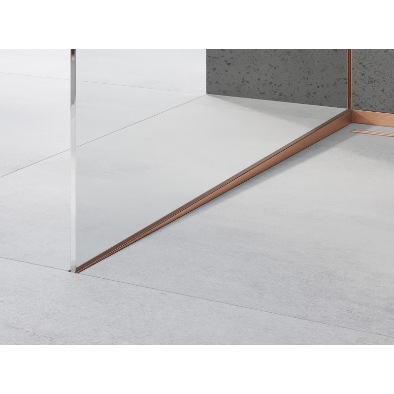 Mexen Line-B sloping strip for glass 120 cm left, brushed copper - 186504120L