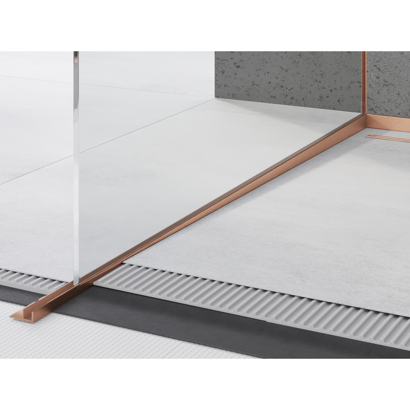 Mexen Line-B sloping strip for glass 120 cm left, brushed copper - 186504120L