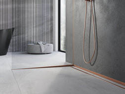 Mexen Line-B sloped strip for glass 180 cm left, brushed copper - 186504180L