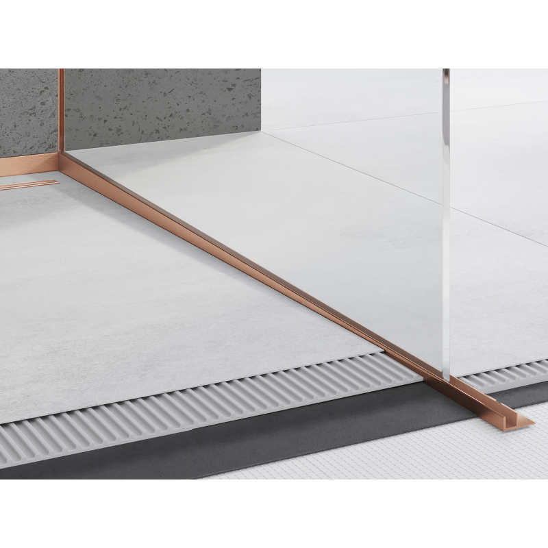 Mexen Line-B 180 cm glass incline strip right, brushed copper - 186504180R