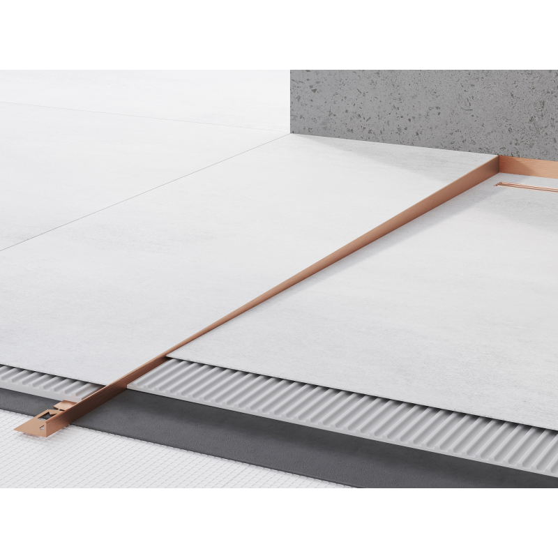Mexen Line-B floor gradient strip 120 cm left, brushed copper - 186501120L