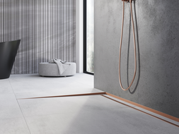 Mexen Line-B floor gradient strip 120 cm left, brushed copper - 186501120L