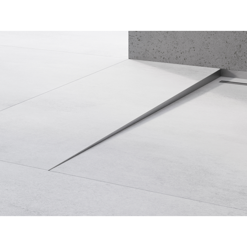 Mexen Line-B floor slope trim 180 cm left, gun gray brushed - 186601180L