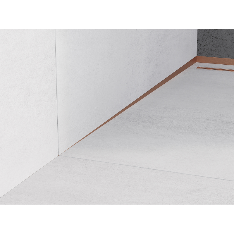 Mexen Line-B wall-mounted sloping strip 180 cm left, brushed copper - 186502180L