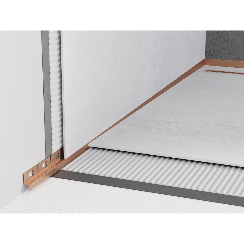 Mexen Line-B wall slope strip 120 cm left, brushed copper - 186502120L
